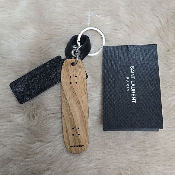 SAINT LAURENT PARIS LOGO SKATE KEYRING - NEW WITH TAGS